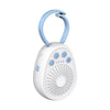 A white portable noise machine for baby with a light blue handle and circular buttons.