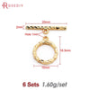 A set of six 18K gold round O-toggle clasps for bracelets and jewelry making