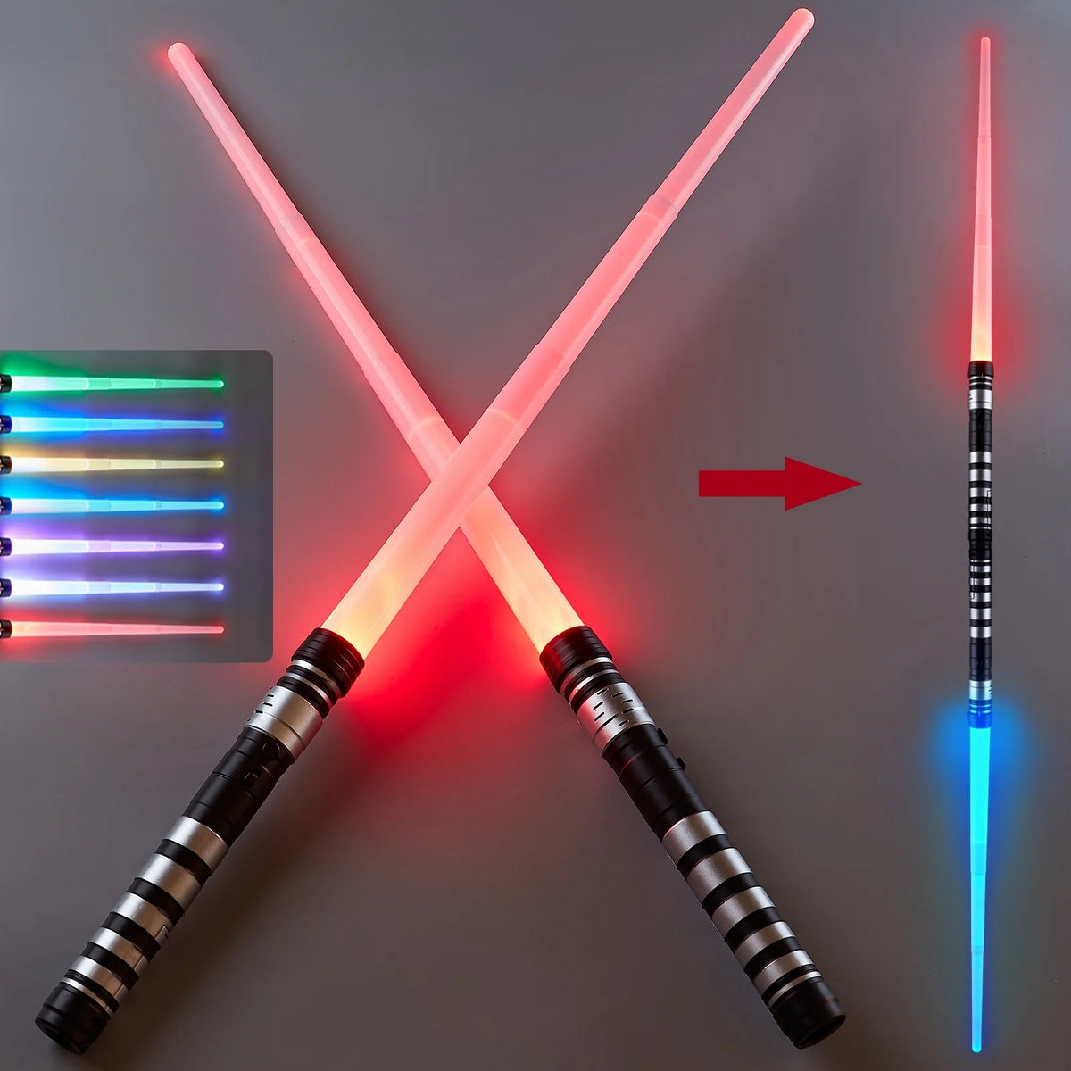 Retractable LED Lightsaber with Sound Effects & 7 Color Modes
