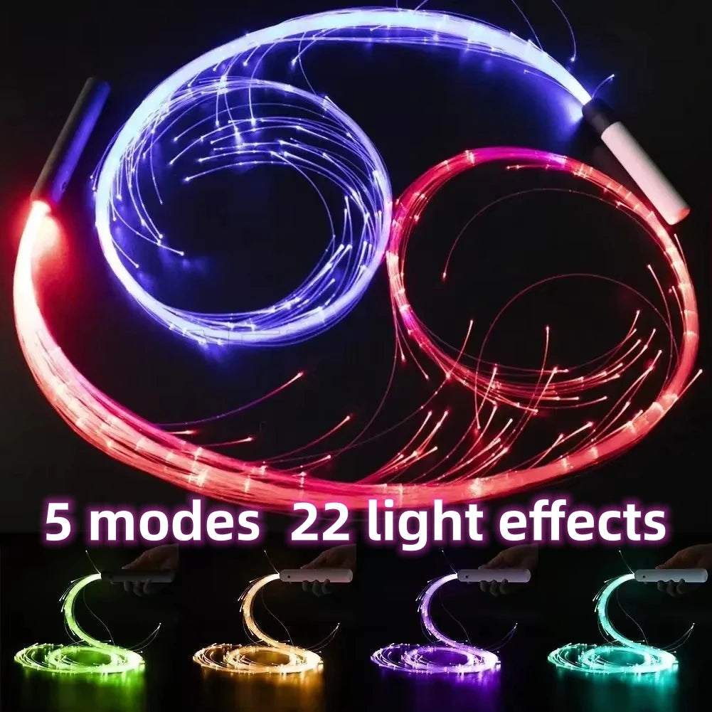LED Fiber Optic Dance Whip with 7 Colors & 5 Modes