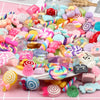 Assorted colorful candy resin flatbacks and sweets for DIY crafts and jewelry making
