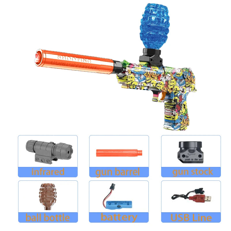 Electric Blaster Gun with Soft Bullets for Kids