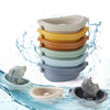 Silicone Animal Bath Toy Set with Floating Boats