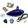 12-Hole Ceramic Ocarina in Alto C with Blue Glaze