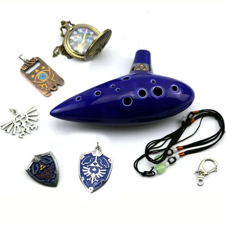 12-Hole Ceramic Ocarina in Alto C with Blue Glaze
