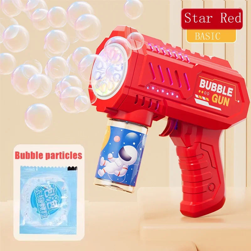Dinosaur Bubble Gun with LED Lights – Automatic Bubble Blower for Kids