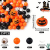 A set of 25 silicone Halloween-themed beads and spherical beads for jewelry and crafting.