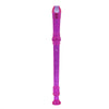 A pink transparent ABS recorder flute with an eight-hole design.