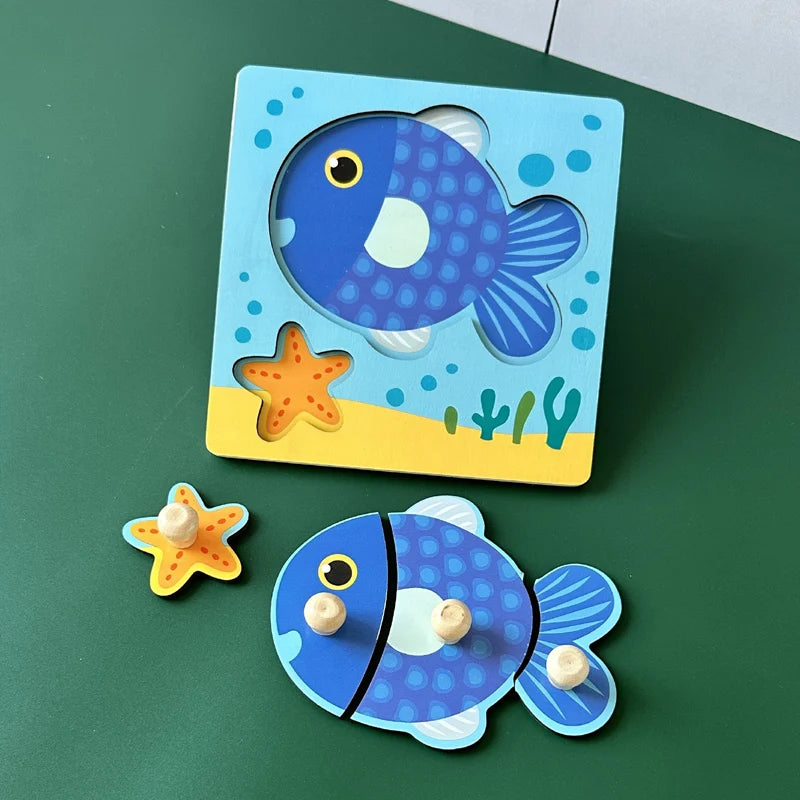 Wooden Montessori Puzzle Board for Toddlers