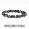 A bracelet made of 5A natural silver obsidian beads.