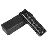 Black harmonica with a stainless steel cover and numbered keys for beginners