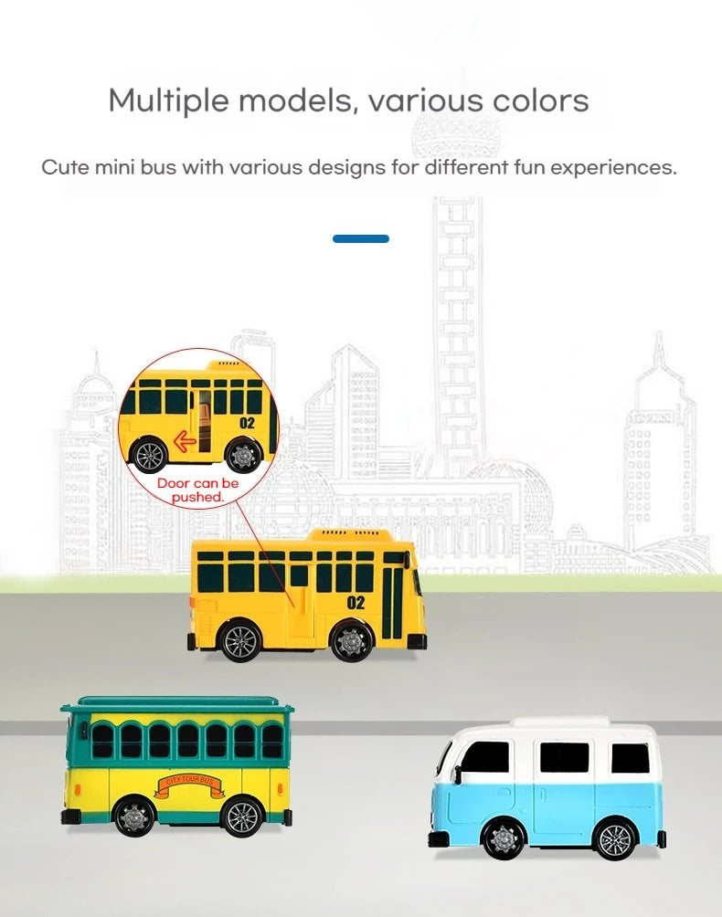 Pull-Back Mini Bus Toy with Openable Doors