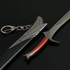 A detailed replica of Orcrist sword, a metal collectible, featuring an ornate hilt and a leather grip.