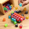Multicolor Transparent Acrylic Dice Set – 100 Pieces