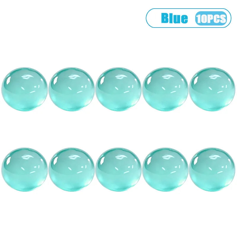 Ten clear blue silicone stress relief balls for squishy toys