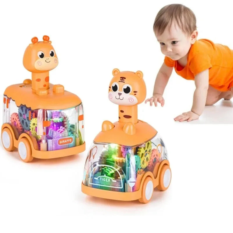 Press and Go Animal Light-Up Gear Car Toy for Toddlers
