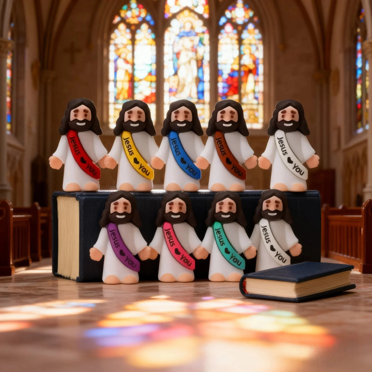 Mini Jesus Figurine Set for Easter Decorations