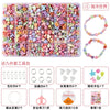Polymer clay bead jewelry making kit for kids including beads, tools, and instruction sheet
