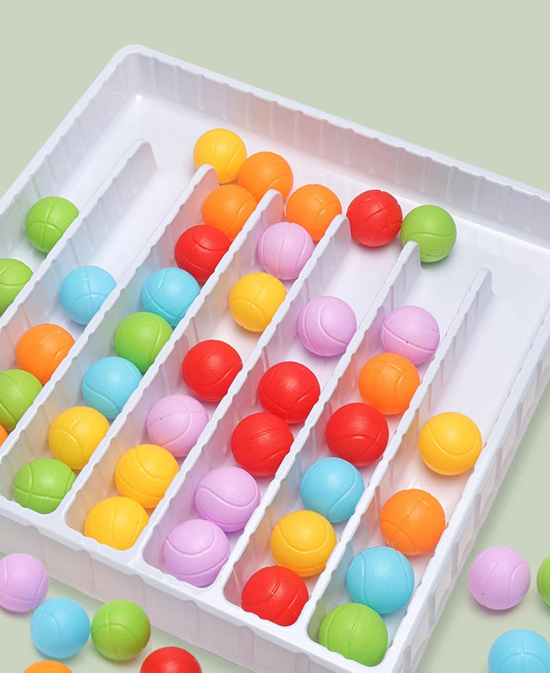 Rainbow Ball Sorting Board Game for Kids