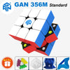 A blue and red GAN 356M magnetic speed cube puzzle with white pieces shown from an angle.