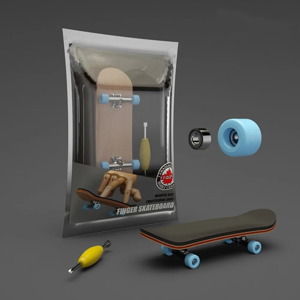 Wooden Finger Skateboard with Professional Trucks