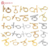 A collection of 18K gold round O-toggle clasps and findings for bracelets and jewelry making.