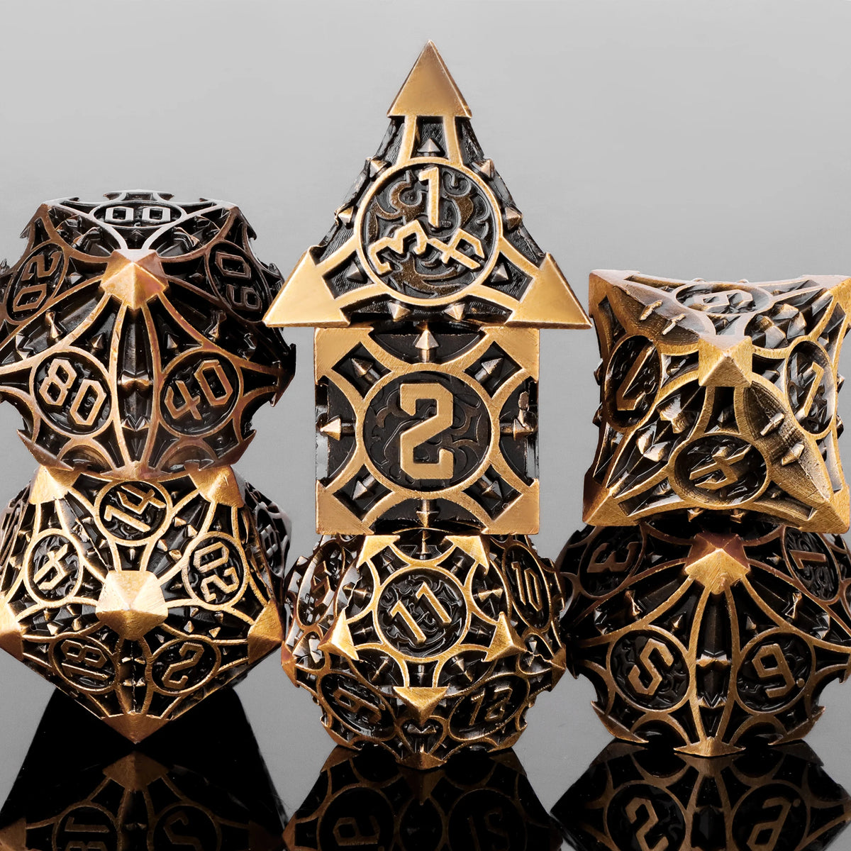 Metal Polyhedral Dice Set for Tabletop RPGs