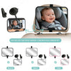 A set of three car mirrors in black, gray, and pink for baby seats.