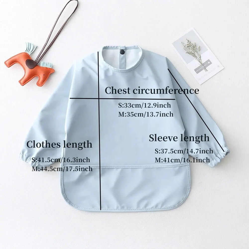 Long-Sleeve Waterproof Baby Bibs for Toddlers