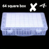 64-Slot Diamond Painting Storage Box with Clear Snap-Lid Containers
