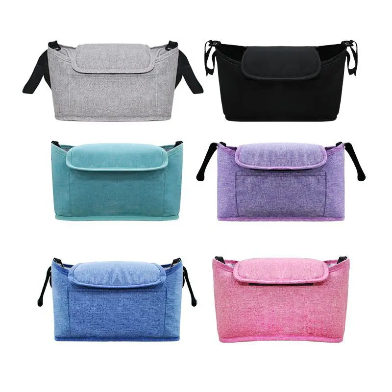 Large-Capacity Stroller Organizer Bag with Cup Holders