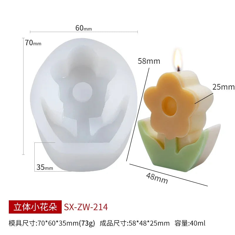 Rose & Peony Silicone Mold for Candle, Soap, and Resin Crafting