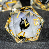 Cat Liquid Core Polyhedral Dice Set with Sharp Edges