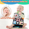 High-Contrast Tummy Time Baby Mirror with Crinkle Cloth Book and Teether