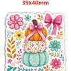 A set of ten decorative autumn pumpkins in various colors and pink ribbons for DIY crafts.