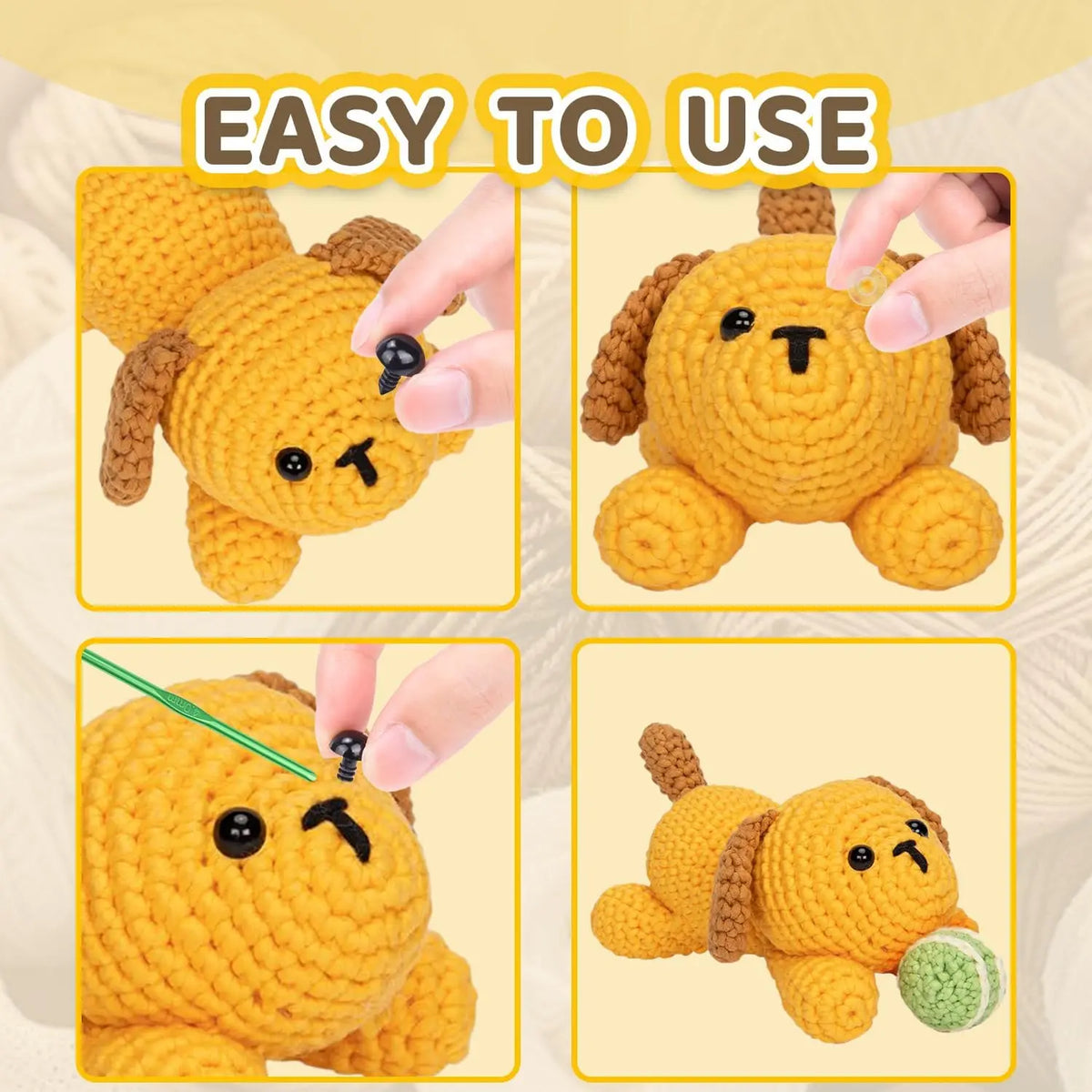 8mm Safety Eyes for Crochet Amigurumi – 200 Sets with Washers