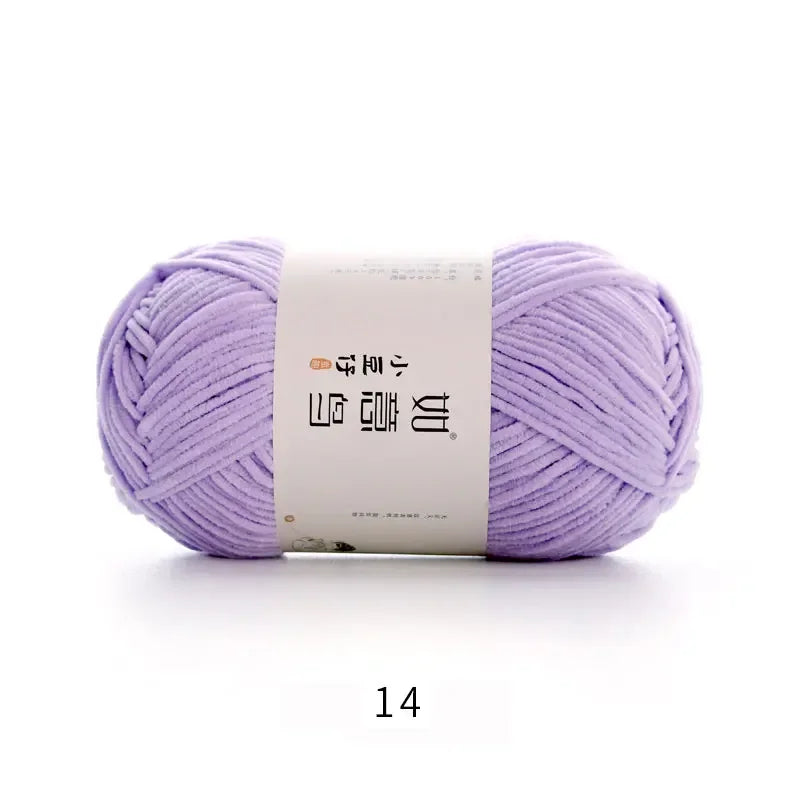 Soft Chenille Yarn for Knitting & Crochet - 50g Ball