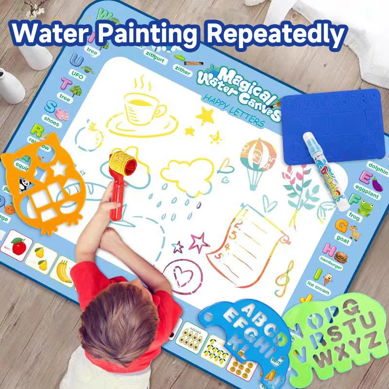 Magic Water Drawing Mat with Fluorescent Pens for Kids