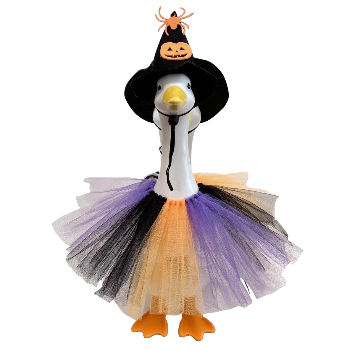 Halloween Porch Goose Costume Set with Witch Hat and Cape