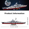 A 2-in-1 model kit of the Bismarck Battleship shown in assembled and disassembled forms.
