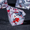 Liquid Core Glow D&D Dice Set with Sharp Edges