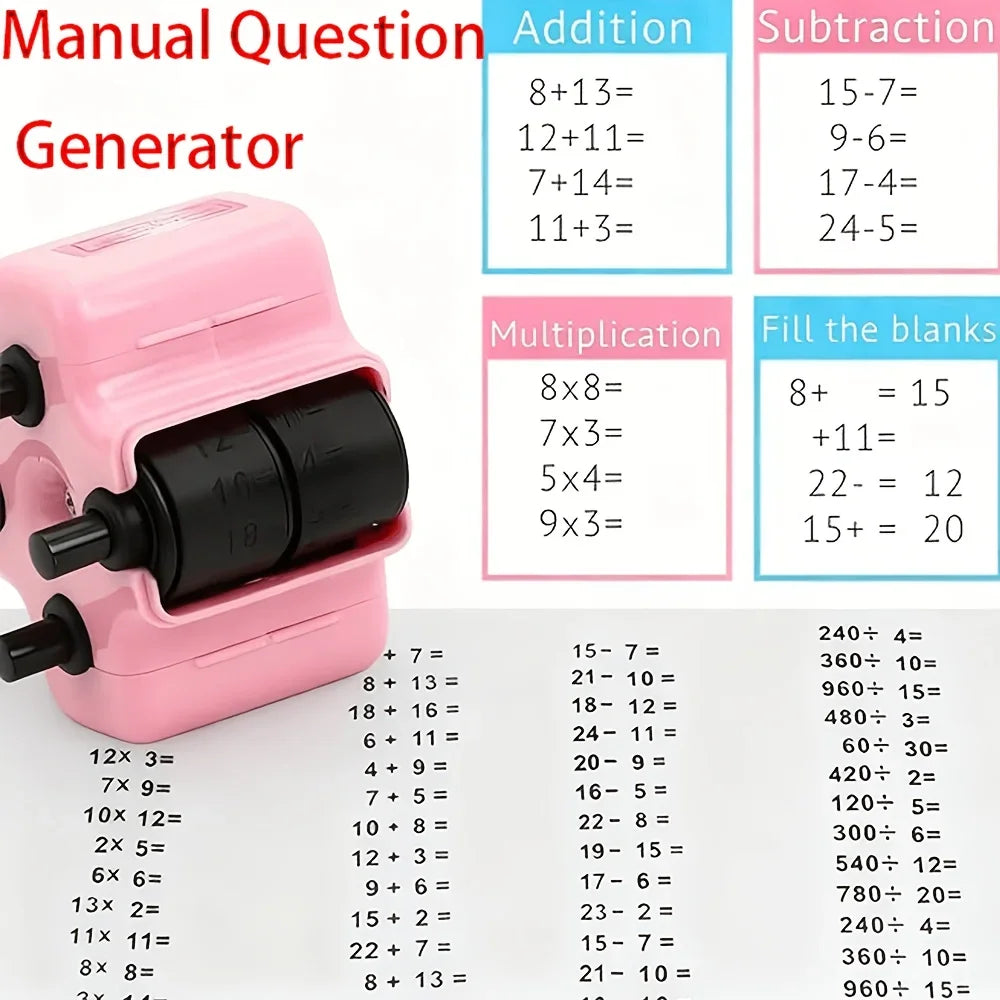 4-in-1 Math Roller Stamp for Addition, Subtraction, Multiplication & Division