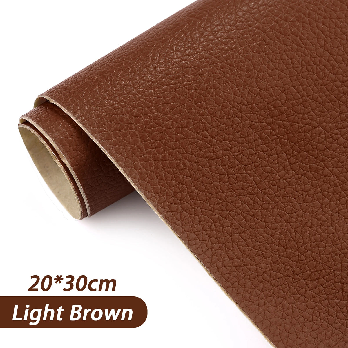 A roll of light brown PU leather repair patches measuring 20x30cm.
