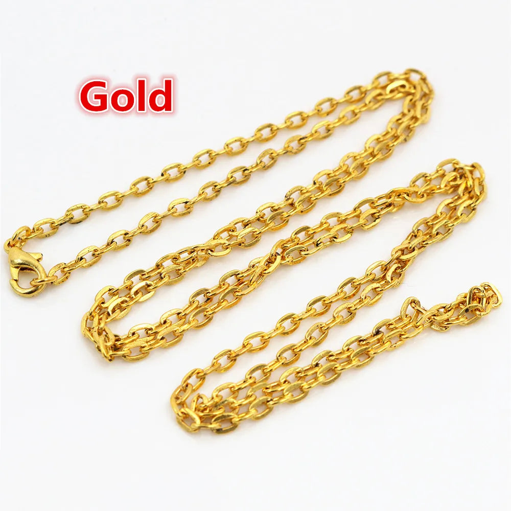 Gold handmade flattened chain connector for jewelry making