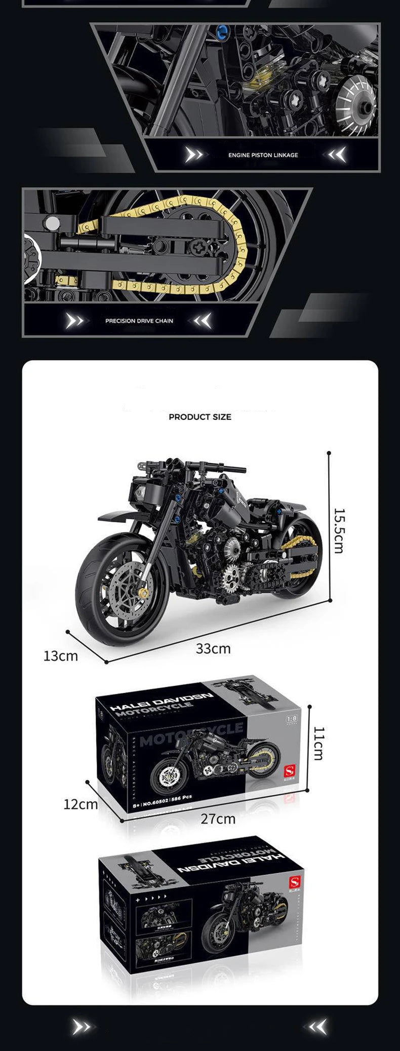 Motorcycle Building Blocks Set for Kids