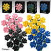 A bouquet of 585 building block roses in various colors including pink, yellow, and blue.