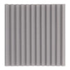 A rectangular panel of gray acoustic foam with vertical ribbed texture.