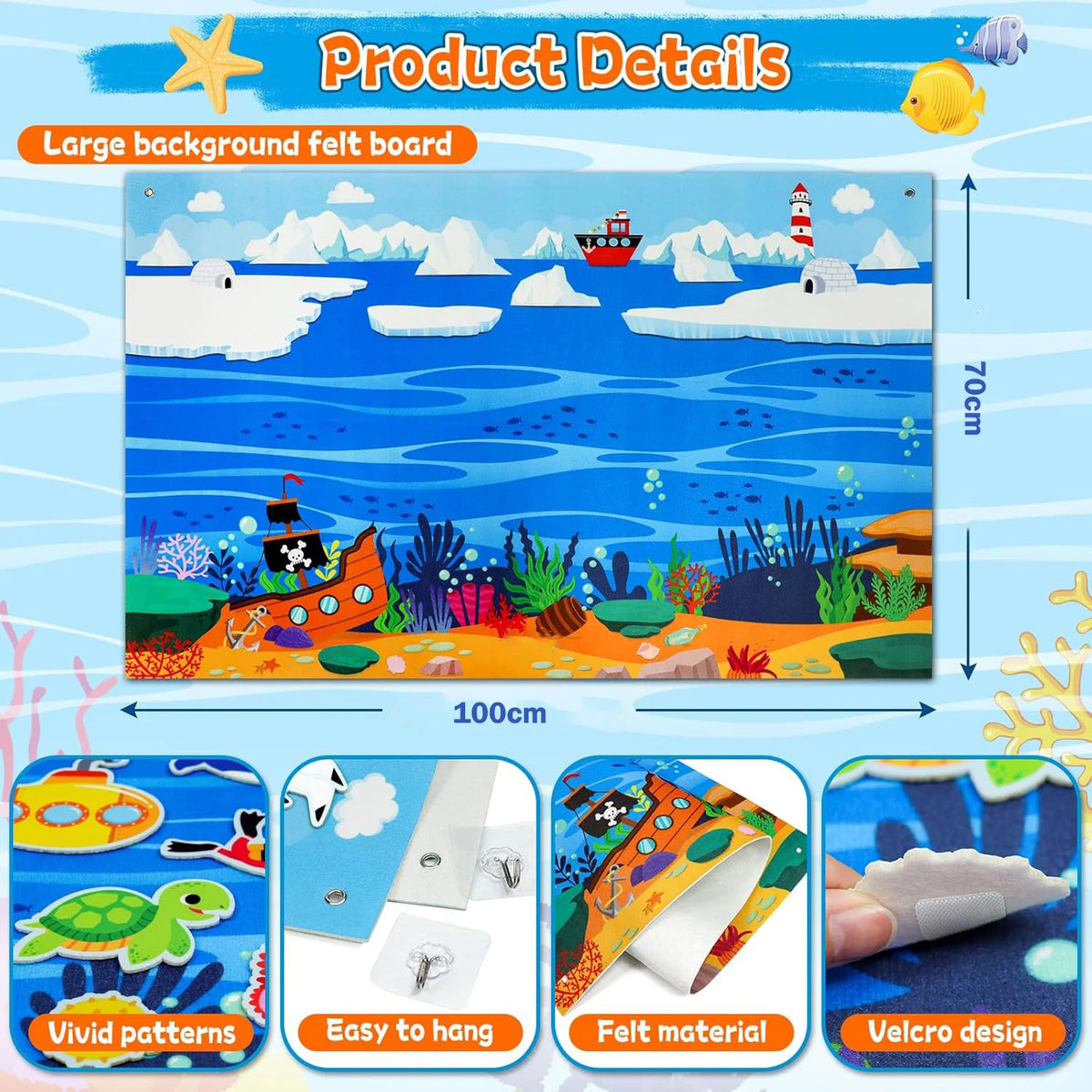 Zoo Animals Felt Board Storytelling Set for Kids