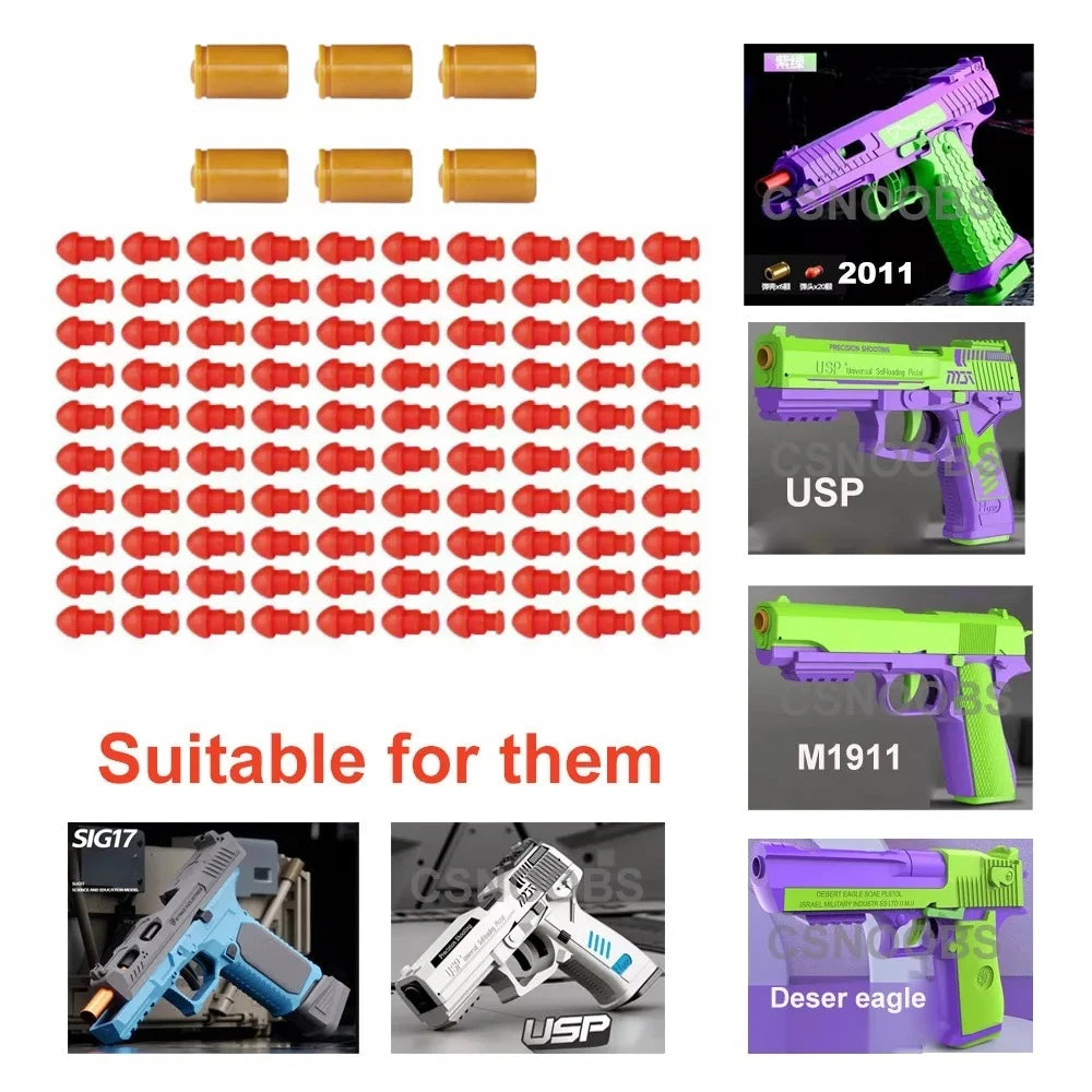 Reusable Toy Gun Shells and Bullets for M1911, SIG17 & USP Models