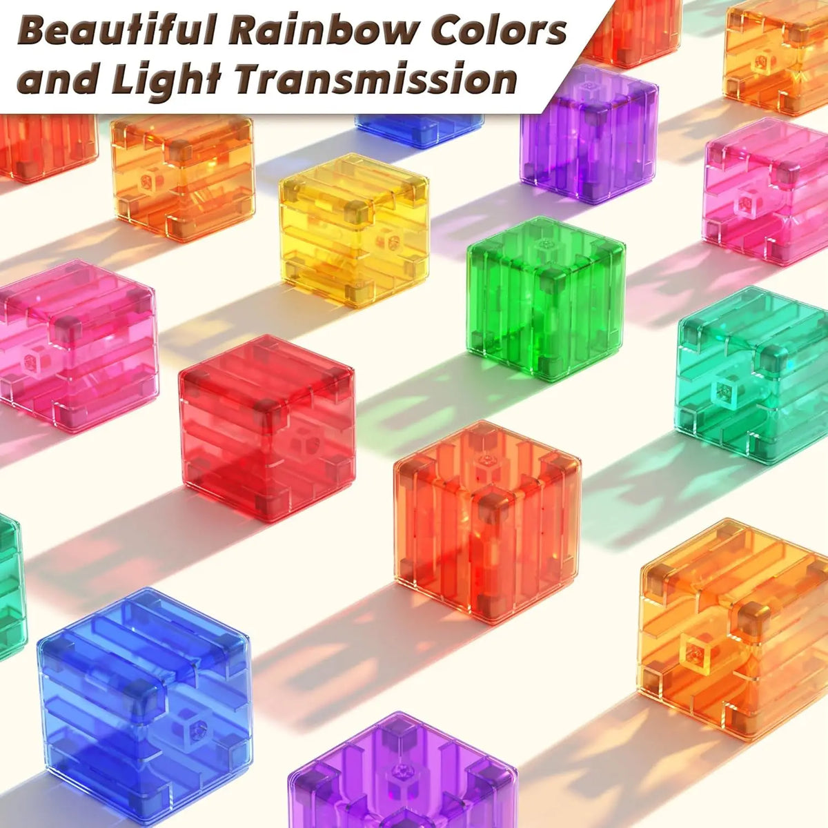 Transparent Magnetic Building Cubes – STEM Learning Construction Set for Kids